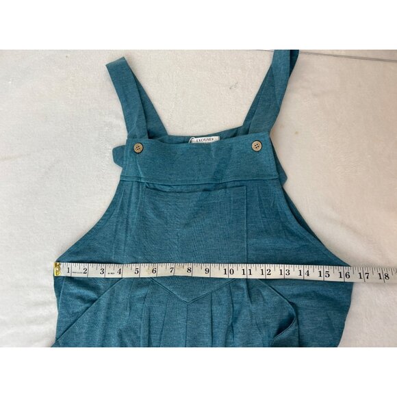 Ekouaer Womens Romper Teal M Casual Short Overalls Sleeveless Adjustable Straps - Picture 4 of 10